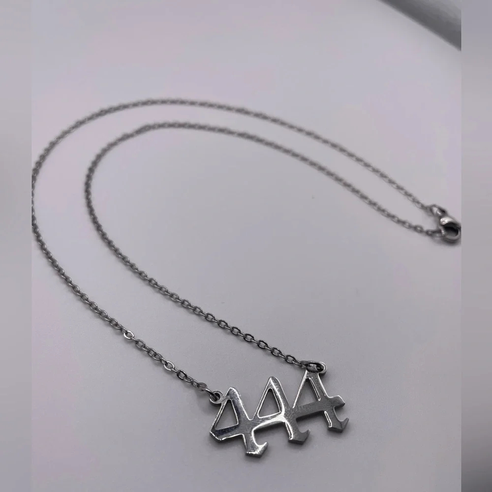 444 Angel Number Necklace | Protection | Silver | 18 inches | Nameplate Signs - Picture 6 of 9